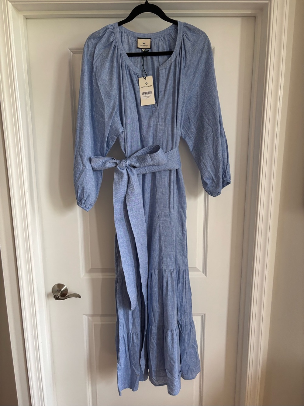 NWT: Tuckernuck- Chambray Blue Belted Maxi Dress